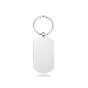 36*22mm (sharp corner) Silver military card + silver key ring (assembled)