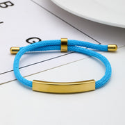 Light Blue Rope Bracelet Gold