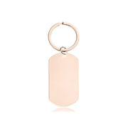 36*22mm (sharp corner) rose gold military card + Rose Gold Key Ring (assembled)