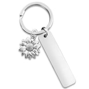 Silver strip + sunflower + silver keychain (assembled)