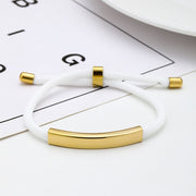 White Rope Bracelet Gold