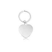 20mm Heart-shaped Silver + Silver Key Ring (assembled)