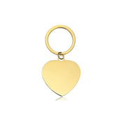 20mm Heart-shaped Gold + Gold Key Ring (assembled)
