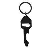 Multi-function bottle opener black black key ring (assembled)