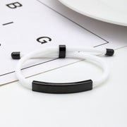 White Rope Bracelet Black