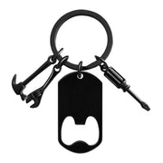 Bottle opener black black hammer wrench Screwdriver Accessories black key ring (assembled)