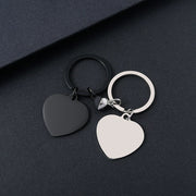 30mm Heart-Shaped Magnetic Key Chain Silver and Black