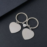 30mm Heart-Shaped Magnetic Key Chain Silver Pairs