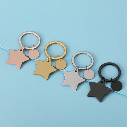 Geometric Electroplated Key Chain Made Of Durable 304 Stainless Steel In Silver Finish
