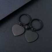 30mm Heart-Shaped Magnetic Key Chain a Pair of Black