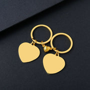 30mm Heart-Shaped Magnetic Key Chain Gold Pair