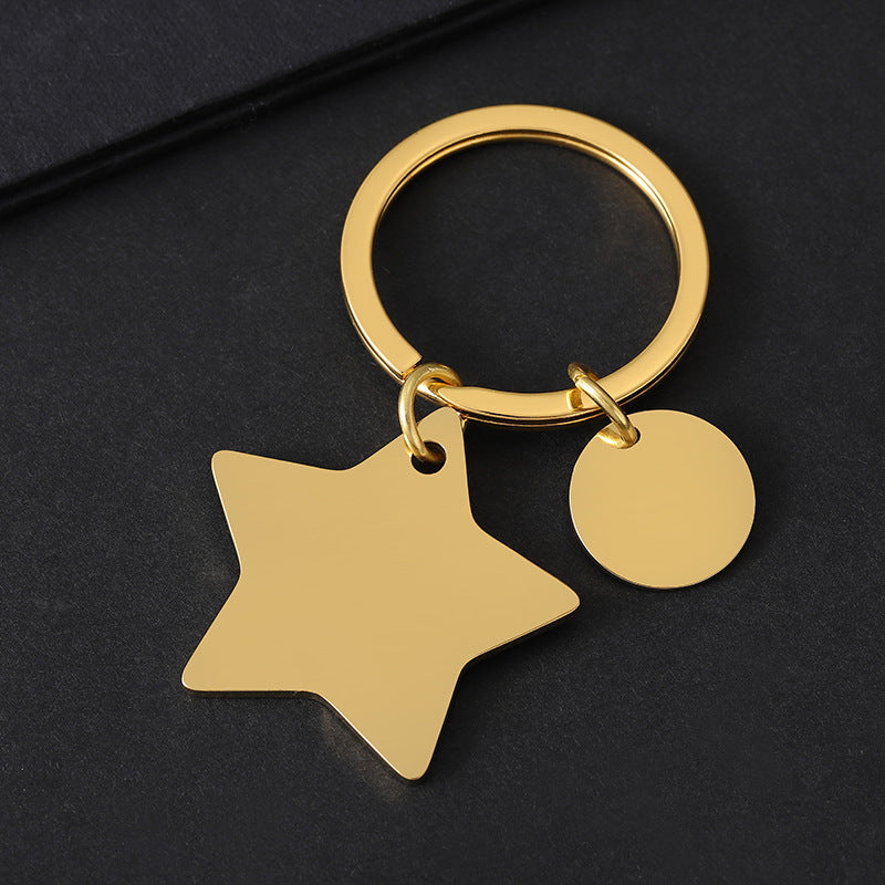 Geometric Electroplated Key Chain Made Of Durable 304 Stainless Steel In Silver Finish
