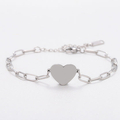 Heart Shape Bracelet In Silver, Elegant Design For Everyday Wear