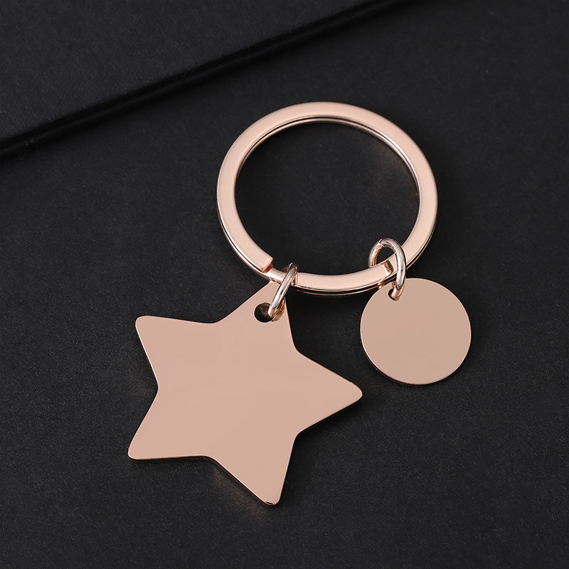 Geometric Electroplated Key Chain Made Of Durable 304 Stainless Steel In Silver Finish