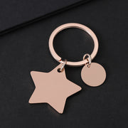 32*29.9mm Five-pointed Star + Small Round + Keychain Rose Gold