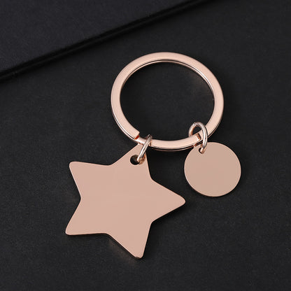 Geometric Electroplated Key Chain Made Of Durable 304 Stainless Steel In Silver Finish
