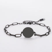 Black Outer Hole Round Paperclip Bracelet