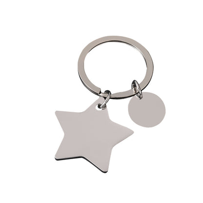 Geometric Electroplated Key Chain Made Of Durable 304 Stainless Steel In Silver Finish