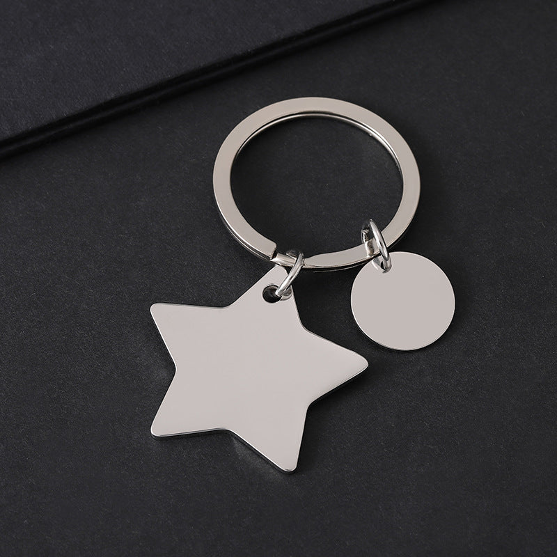 Geometric Electroplated Key Chain Made Of Durable 304 Stainless Steel In Silver Finish