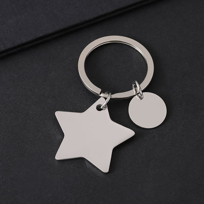 Geometric Electroplated Key Chain Made Of Durable 304 Stainless Steel In Silver Finish
