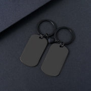 50*28mm Military Badge Magnet Keychain Black Pair