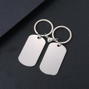50*28mm Military Badge Magnet Keychain Silver Pair