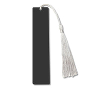 White Tassel Large Bookmark Single-Sided Glossy Black