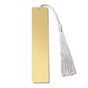 White Tassel Large Bookmark Single-Sided Bright Gold