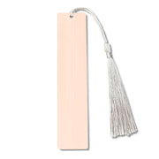 White Tassel Large Bookmark Single-Sided Rose Gold