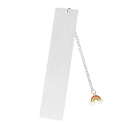 Rainbow Large Bookmark Double-sided Brushed Silver