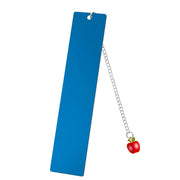 Red Apple Large Bookmark Single Side Bright Blue