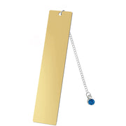 Blue Diamond Large Bookmark Single-sided Bright Gold