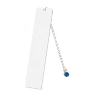 Blue Diamond Large Bookmark Single Side Bright Silver