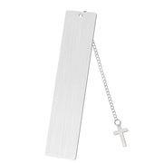Cross Large Bookmark Double-sided Brushed Silver
