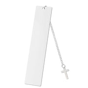 Cross Large Bookmark Single Side Bright Silver