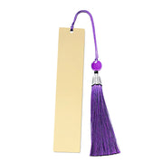 Purple Tassel Large Bookmark Single Side Bright Gold