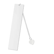 Solid Heart Large Bookmark Single-Sided Bright Silver