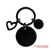 30mm Round + Small Round + Hollow Heart + Keychain Black