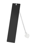 Solid Heart Large Bookmark Single-Sided Glossy Black
