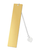Solid Heart Large Bookmark Single-Sided Bright Gold
