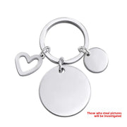 30mm Round + Small Round + Hollow Heart + Keychain Silver