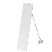 Book Large Bookmark Double-sided Brushed Silver