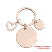 30mm Round + Small Round + Hollow Heart + Keychain Rose Gold