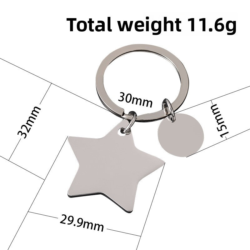 Geometric Electroplated Key Chain Made Of Durable 304 Stainless Steel In Silver Finish