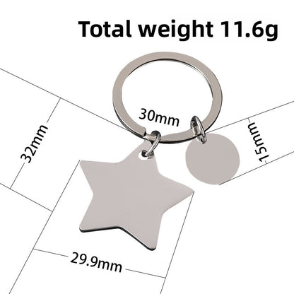Geometric Electroplated Key Chain Made Of Durable 304 Stainless Steel In Silver Finish