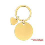 30mm Inner Hole round Small Solid Oblique Peach Heart Key Ring (Gold Complete Set Assembled)