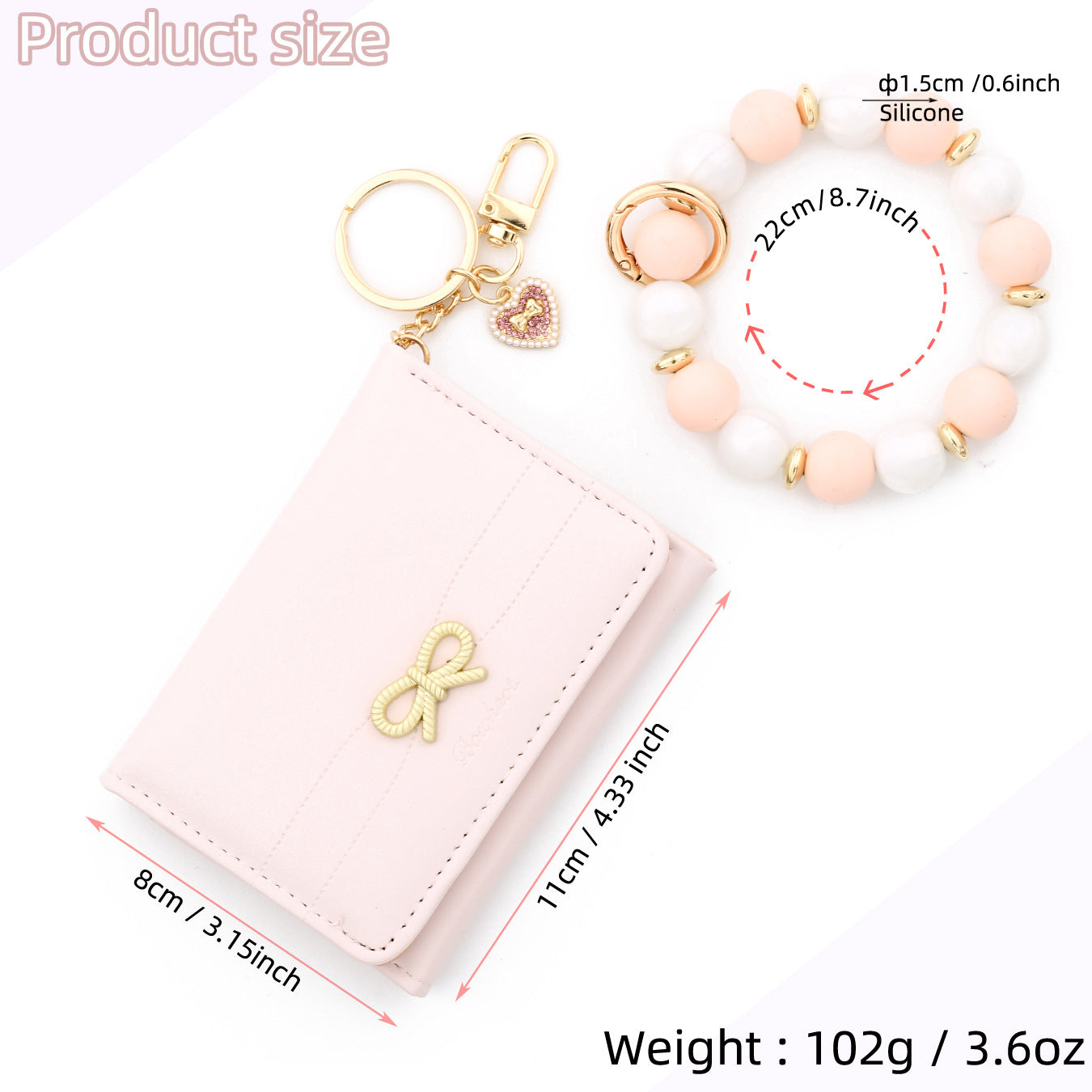 Bow Tie Card Holder In PU Leather With Square Shape, Stylish Women's Wallet