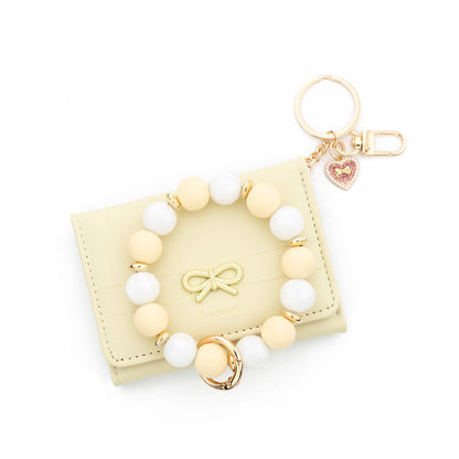 Bow Tie Card Holder In PU Leather With Square Shape, Stylish Women's Wallet