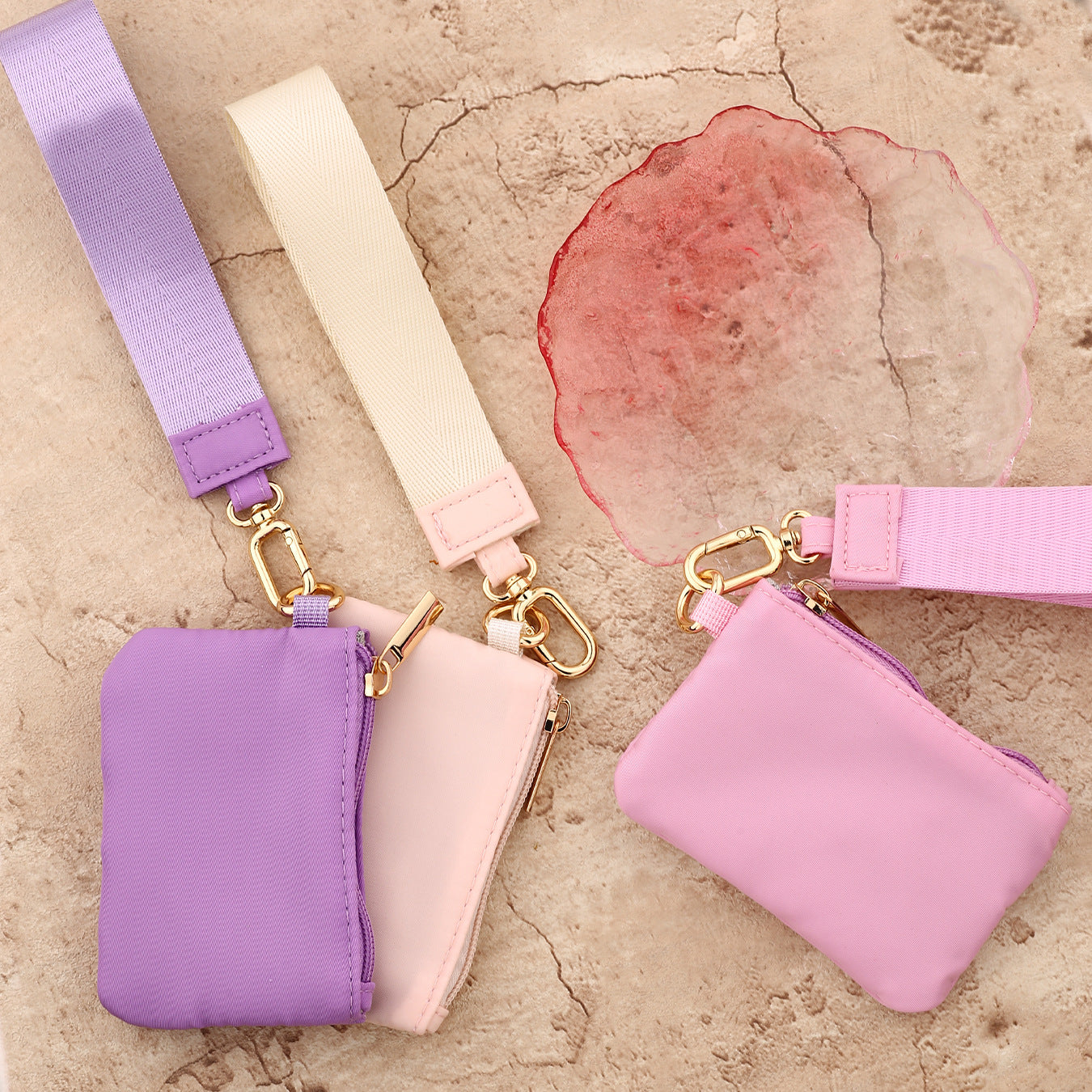 Solid Color Nylon Small Wallet For Women In Semicircle Shape, Waterproof Design