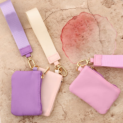 Solid Color Nylon Small Wallet For Women In Semicircle Shape, Waterproof Design